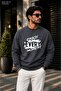 Men's Enjoy Every Moment Typography Printed Cycling Round Neck Casual Sweatshirt