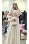 Women's Hijab Evening Dress with Balloon Sleeves, Shiny Textured Lining, for Wedding and Engagement Events - 4