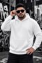 Bery Large Size Men's Hooded Basic Sweatshirt with Two Threaded Kangaroo Pockets