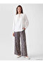 Lcw Grace Beige Patterned Women's Trousers with Elastic Waist