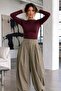 Women's Gabardine Cotton Casual Burgundy Blouse - 4
