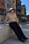 Men's Plus Size Cream Zippered Striped Sweatshirt - 5
