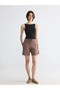 Lcwaikiki Basic Brown Elastic Waist Soft Touch Women's Shorts