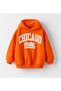 3 Yarn Combed Cotton Chicago 1986 Printed Unisex Children's Hooded Sweat Wq4