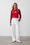 Woman's ecru double pocketed palazzo pants alc-x15594