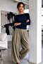 Women's Gabardine Cotton Casual Navy Blue Blouse - 2