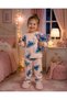 Girl's Set Blue Alien Character Printed Long Sleeve Pink - 3