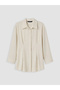 Lcw Modest Beige Modal Blend Pleated Women's Shirt Tunic - 5