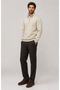 Runi Basic Regular Fit Cotton Winter Sweatshirt Beige - 3