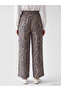 Lcw Grace Beige Patterned Women's Trousers with Elastic Waist - 4
