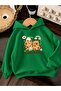 3 Yarn Combed Cotton Capybara Printed Unisex Children's Hooded Sweatwear We5