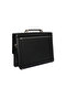 Genuine Leather Briefcase Type Hand and Shoulder Bag with Large Compartments - 5