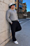 Men's Large Size Gray Zippered Striped Sweatshirt - 3