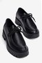 Women's Genuine Leather Loafer Thick Sole Lace-Up Shoes Tova Black