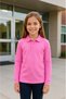 Unisex Pink Long Sleeve School Polo T-Shirt 100% Cotton Kids Student Uniform - 3