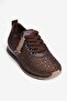 Women's Suede Sneaker with Stone Laces Mely Brown - 3