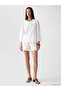 Lcw Studio White Women's Shirt with Baby Collar Embroidery - 2