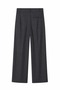 Striped High Waist Wide Belt Wide Leg Trousers – Anthracite - 2