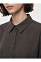 Lcw Modest Brown Linen Blend Women's Shirt Tunic - 3