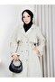 Linen Fabric Lined Full Length Women's Trench Coat - 3