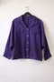 Purple Shirt Collar Bat Sleeve Buttoned Embroidered Elastic Waist Casual Cotton Woven Jacket 62 70 - 2