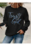 Women's Printed Crew Neck Comfortable Fit Sweatshirt