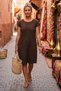 Brown Pool Collar Low Sleeve Pocketed Robe and Casual Muslin Woven Dress with Embroidery on the Sides 95 55 - 7
