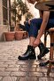 Atin Buckle-Detail Zippered Flat Sole Women's Boots - 6