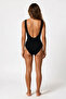 Extra Flexible Black Textured Standard Swimsuit - 4