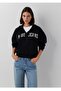 Jeans Printed Zippered Hooded Women's Sweatshirt.