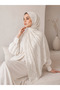 Ecru Chain Patterned Jacquard Shawl – Self-Patterned Shiny Stylish Hijab Shawl - 2