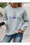 Women's Printed Crew Neck Comfortable Fit Sweatshirt