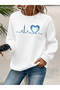 Women's Printed Crew Neck Comfortable Fit Sweatshirt
