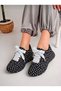 Polka Dot Patterned Lace-Up Comfortable - Sporty Shoes