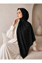 Black Chain Patterned Jacquard Shawl – Self-Patterned Stylish Hijab Shawl - 2