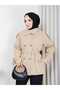 Linen Fabric Stand Collar Double Breasted Women's Trench Coat
