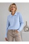 Women's Polo Collar Openwork Knitted Sweater