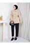 Linen Fabric Stand Collar Double Breasted Women's Trench Coat - 2