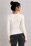 Women's Tie Detail Low-Cut Collar Long Sleeve Stretchy Fabric Casual Stylish Blouse - 2
