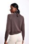 Brown Button Detailed Mercerized Knitwear 19082 - 6