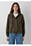 Hooded Buttoned Pocket Bag Pocket Women's Jacket. - 2