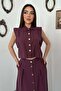 Plum Vest Skirt Set - 2