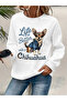 Women's Printed Crew Neck Comfortable Fit Sweatshirt