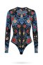 Blue Patterned Bodysuit