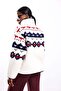 Navy Blue Patterned Fleece Jacket 22873 - 5