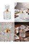 زجاجة عطر كريستالية فاخرة بتصميم هندسي مع غطاء مزخرف - علبة عطور فارغة قابلة لإعادة التعبئة للرجال والنساء - 3