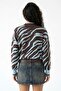 Women's Premium High Neck Zebra Patterned Knitwear Sweater - 3
