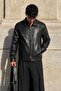 New Season Bsk Men's Double Zipper Boxy Leather Jacket - 3