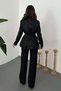 Black Lace Sleeves Suit - 5