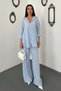 Baby Blue Shirt Double Set